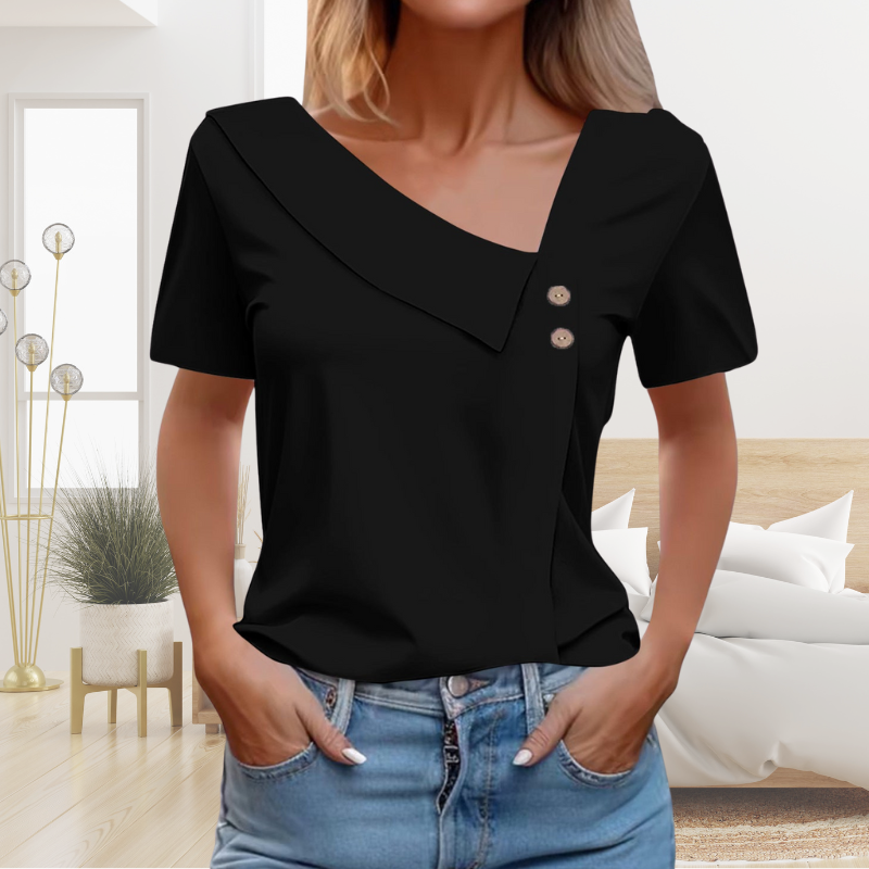 Zarina™ - Stijlvolle Blouse met Knoop Detail