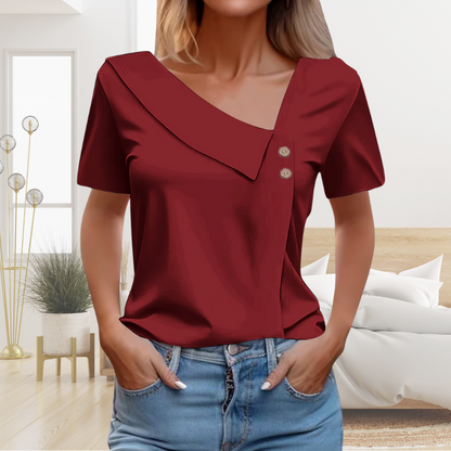 Zarina™ - Stijlvolle Blouse met Knoop Detail