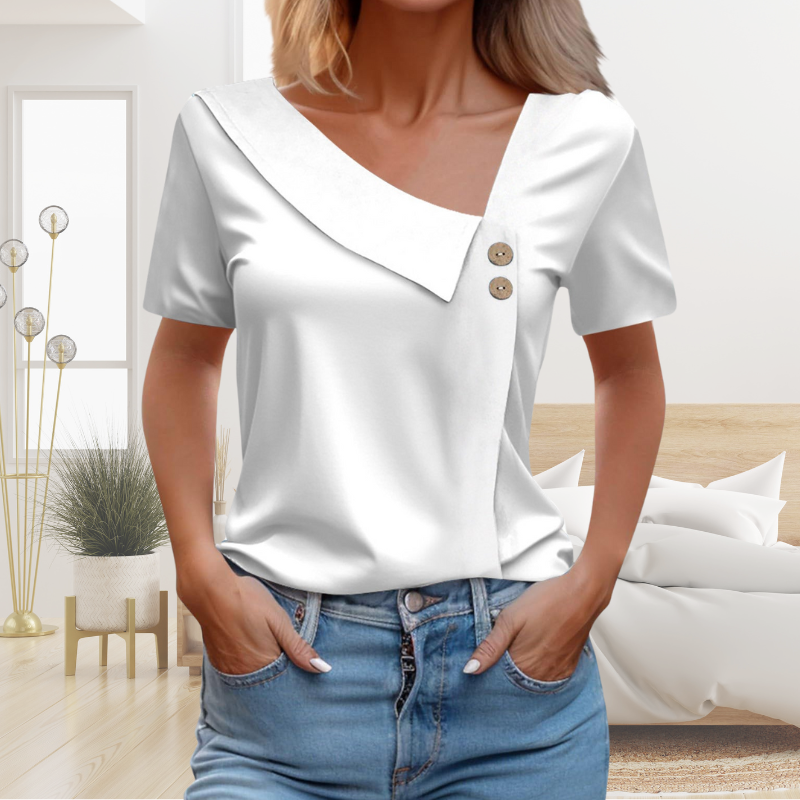 Zarina™ - Stijlvolle Blouse met Knoop Detail