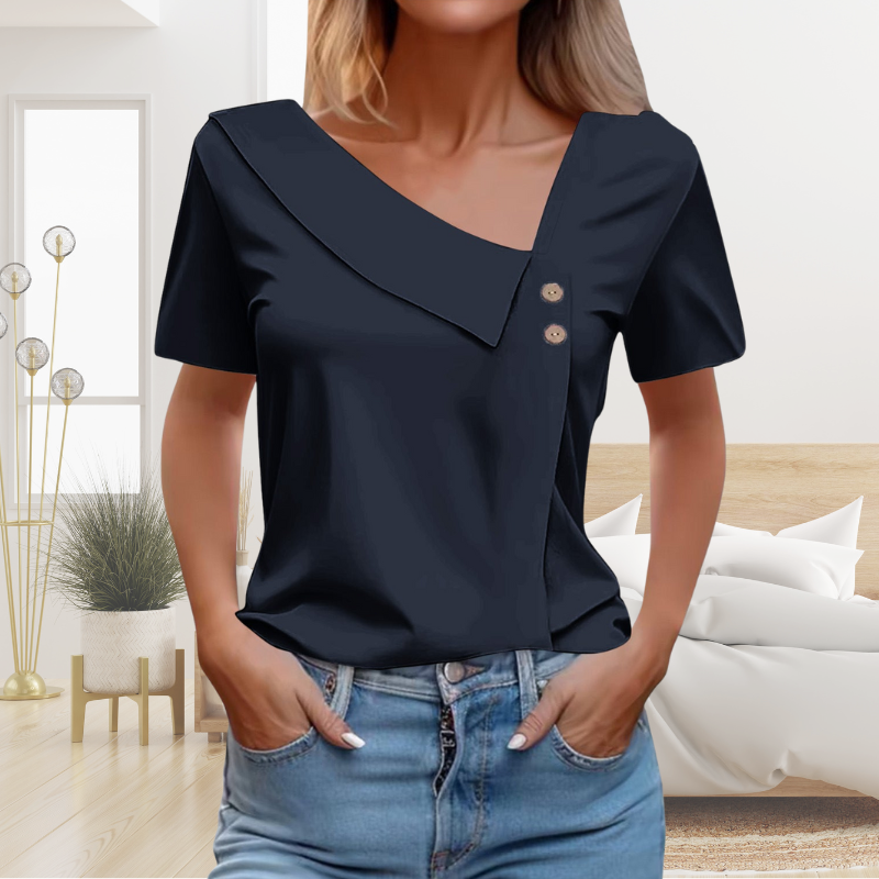 Zarina™ - Stijlvolle Blouse met Knoop Detail