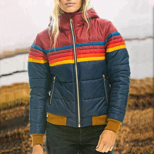 Brooke™ - Retro Geïnspireerde Regenboog Puffer