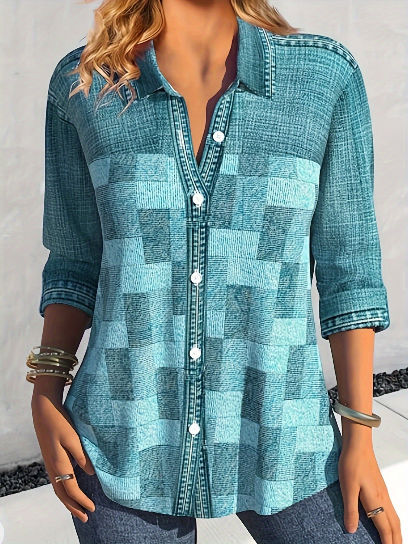 Sasha™ - Casual Denim Dames Blouse