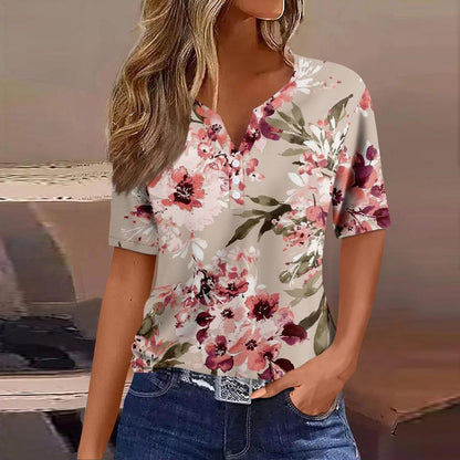 Alkema™- Zomerse Print V-hals Top