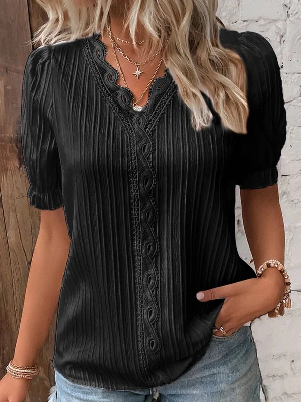 Nora™ - Zomerse Lichte Blouse met Versierde Hals