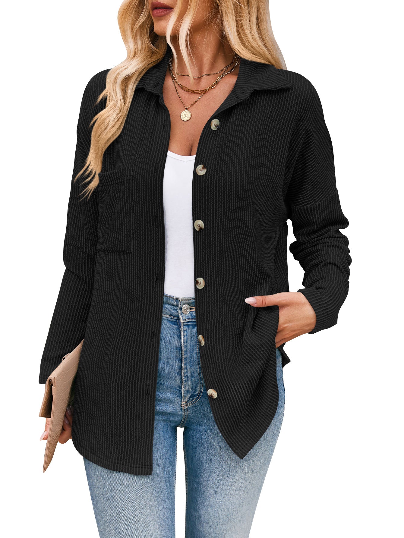 Claire™ - Gestreepte Lange Mouw Blouse