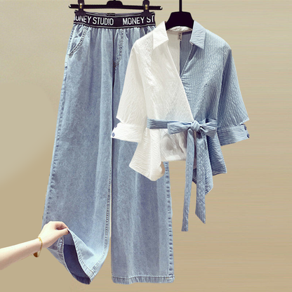 Rina™ - Elegante Tweedelige Denim Set