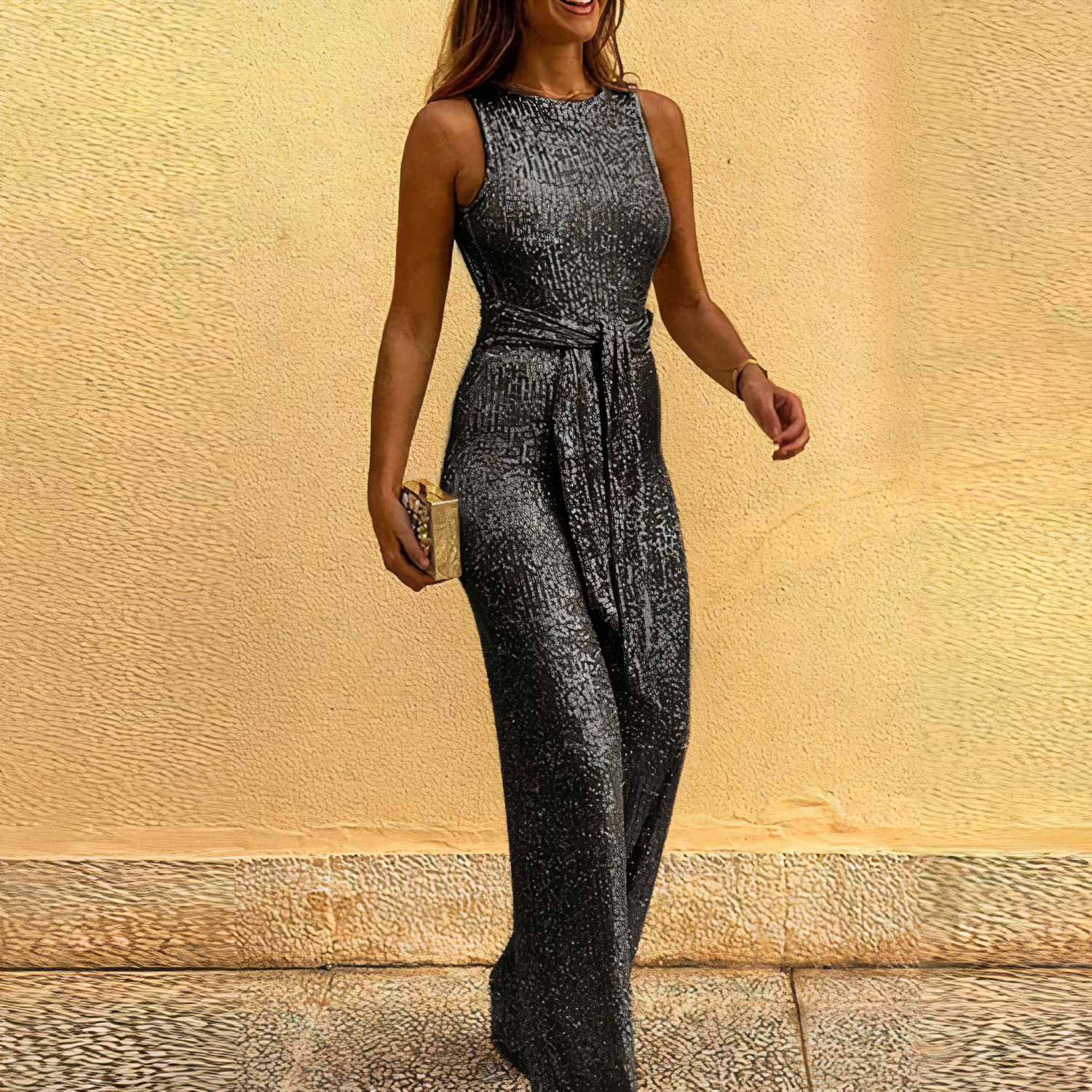 MONICA - Glamoureuze Glitter Jumpsuit