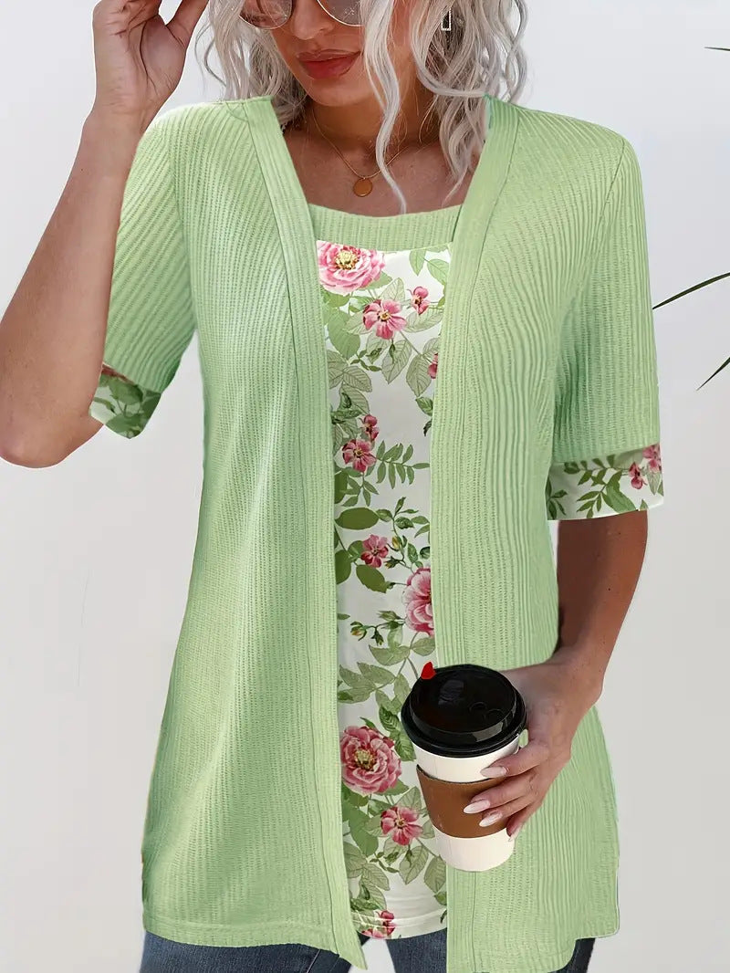 Karla™ - Elegante Bloemen Top met Vest