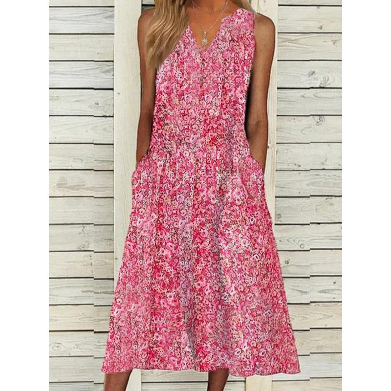 Amelie™ - Zomerse Bloemenprint Midi-Jurk