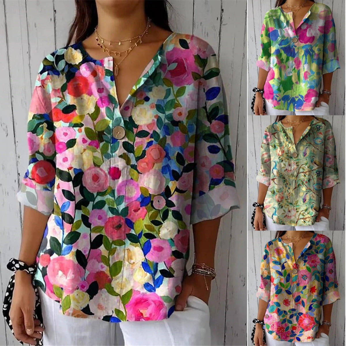 Elaine™ - Chique Bloemenprint Blouse