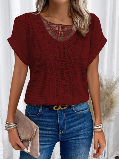 Clouie™ - Elegante Top met Bohemian Kanten Details