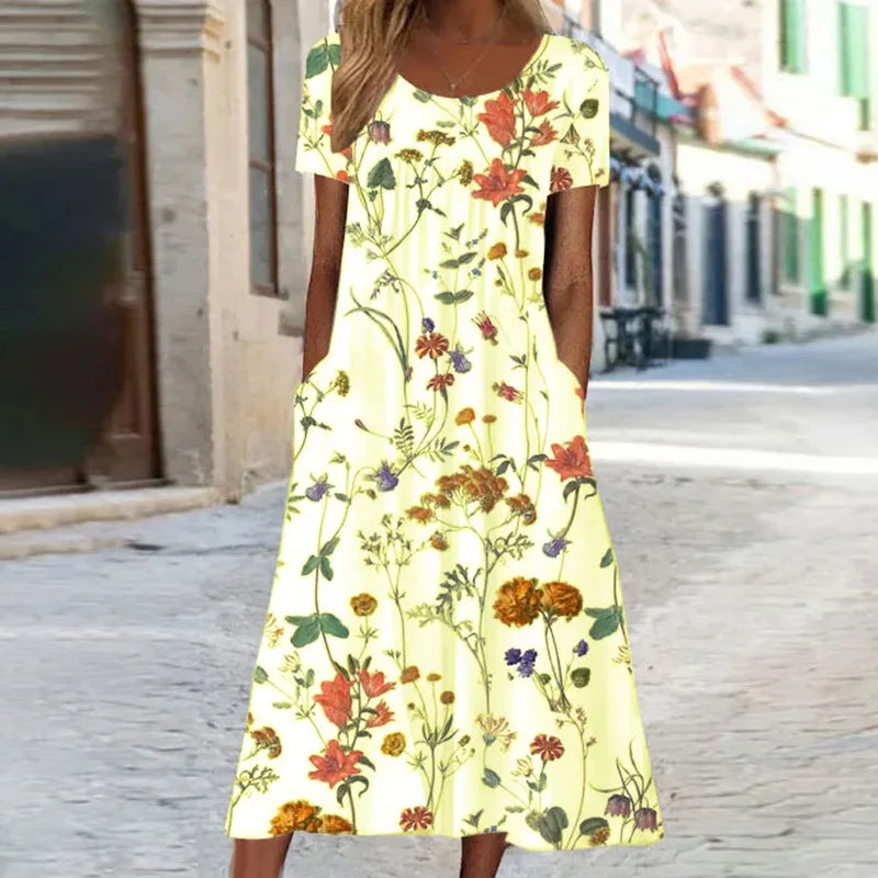 Daisy™ - Elegante Bloemenprint Zomerjurk