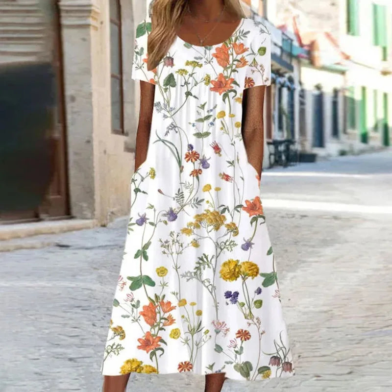 Daisy™ - Elegante Bloemenprint Zomerjurk