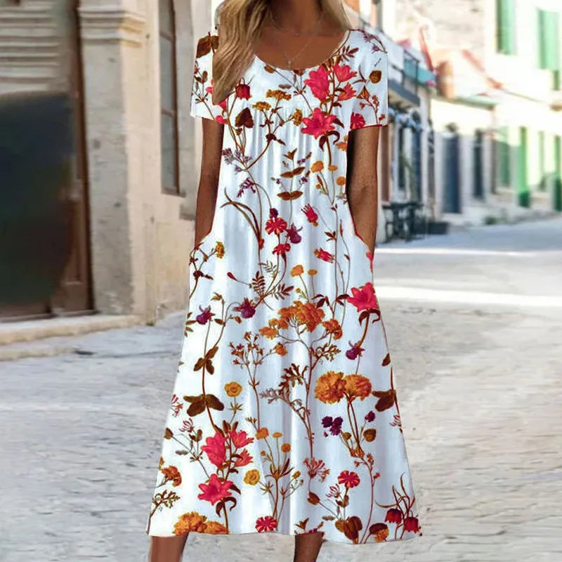 Daisy™ - Elegante Bloemenprint Zomerjurk