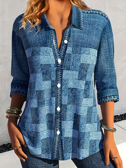 Sasha™ - Casual Denim Dames Blouse