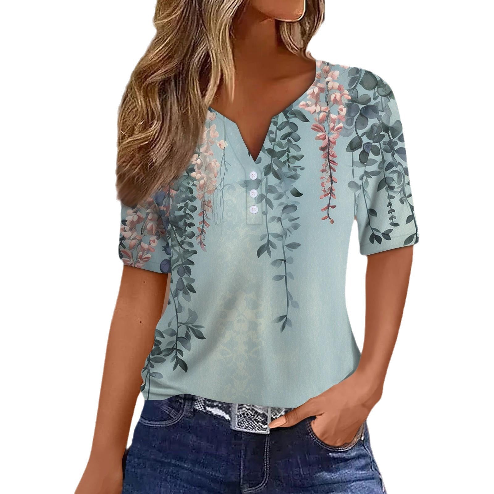 Alkema™- Zomerse Print V-hals Top