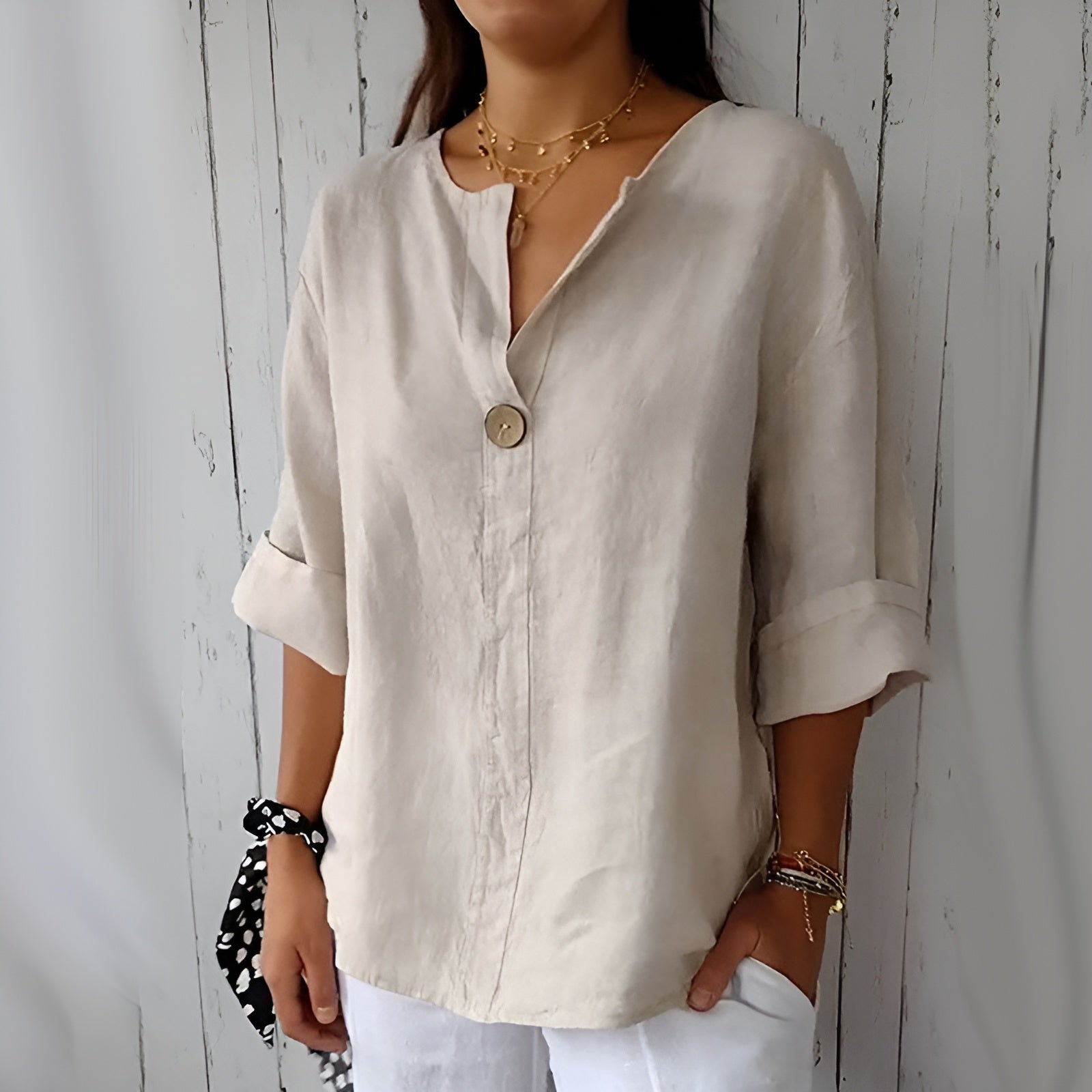 Amira™ - Casual Linnen Dames Blouse