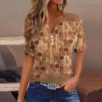 Alkema™- Zomerse Print V-hals Top