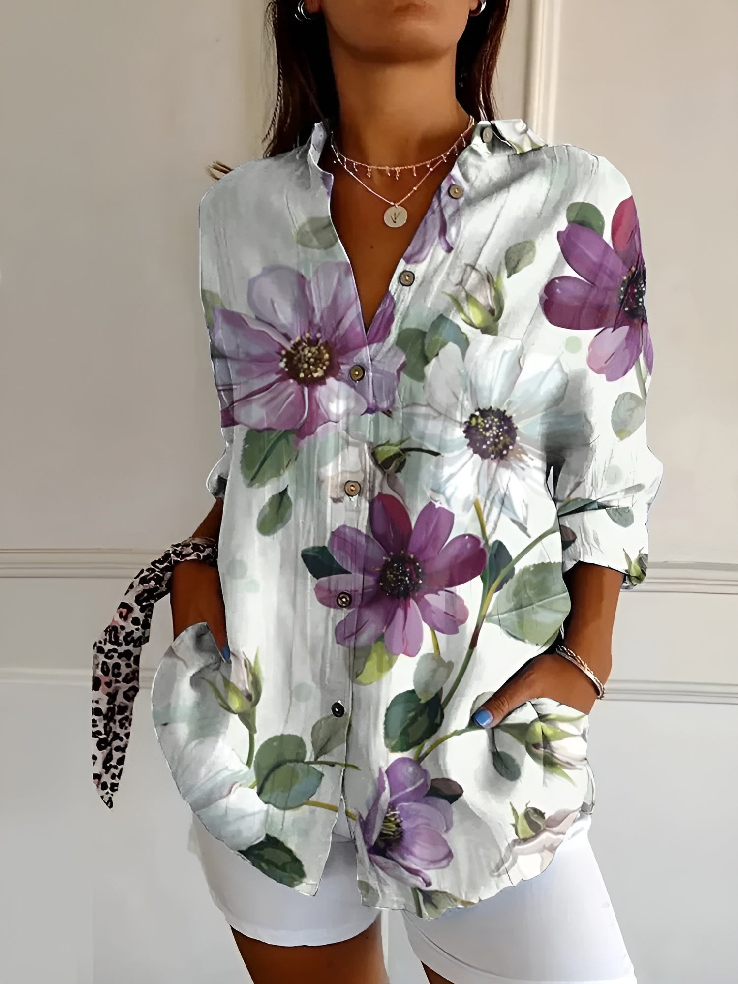 Trina™ - Elegante Bloemenprint Blouse